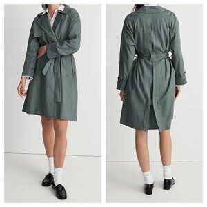 NEW Madewell Linen & Cotton Textural Trench Coat Sz XL Architect Green Jacket